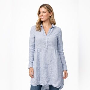 Cynthia Rowley Soft Blue Long Sleeve Tunic Dress Size medium